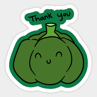 Thank You Green Bell Pepper Sticker